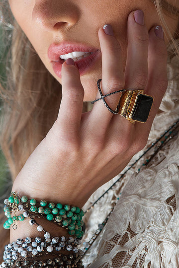 black silver X ring